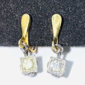 Vtg Trifari Earring Set Possibly Diamonds? Rare Antique Earrings Jewelry Estate